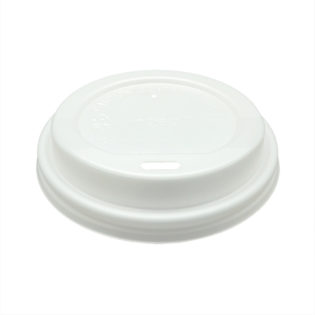 Tapa Blanca PLA compostable Ø 80 mm. vaso cartoncillo 240/360 ml.