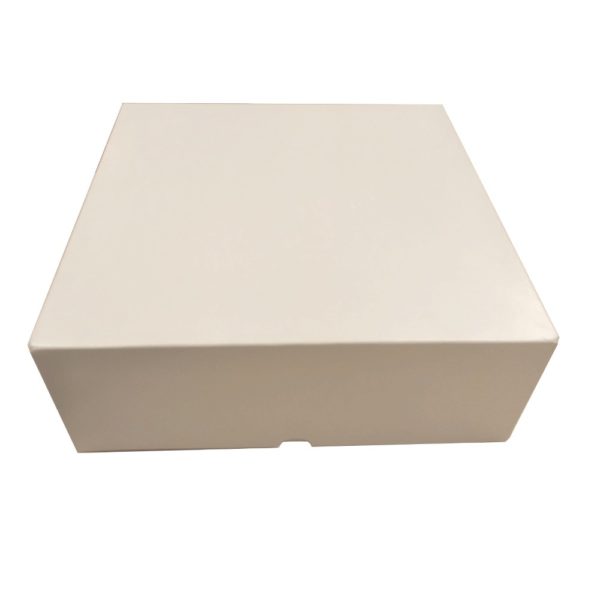 Caja cartón blanca cuadrada con tapa bisagra orleans